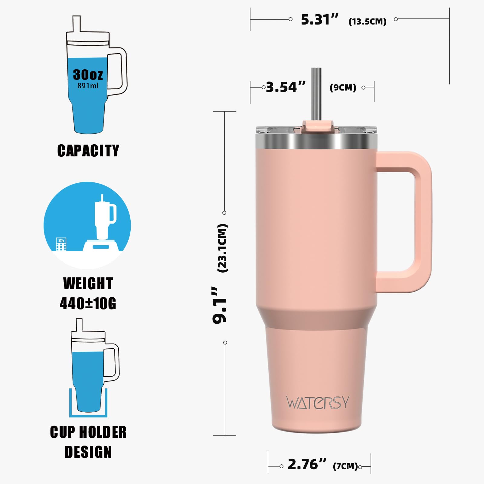 30 oz Tumbler with handle