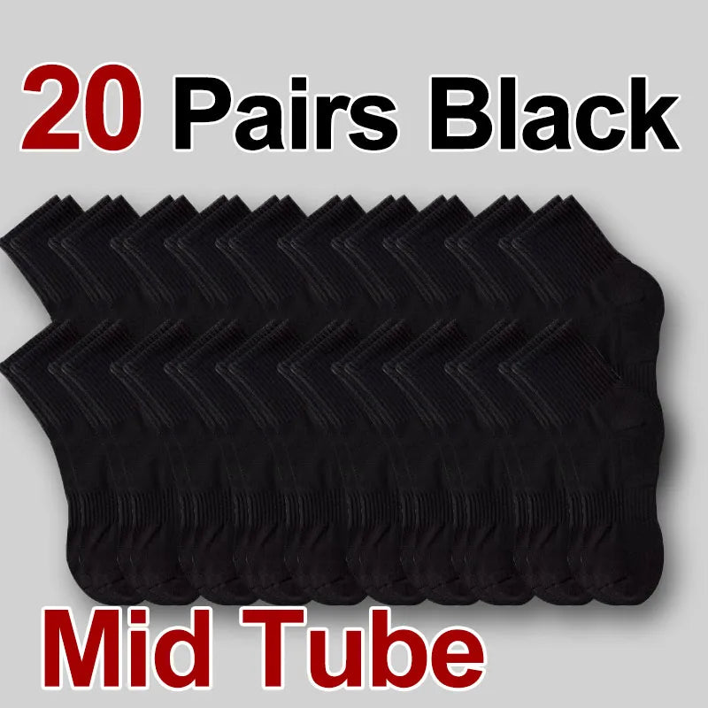 5/10/20 Pairs Neutral Solid Color Round Neck Sock