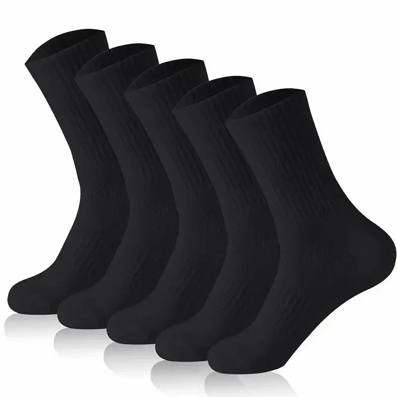 5/10/20 Pairs Neutral Solid Color Round Neck Sock