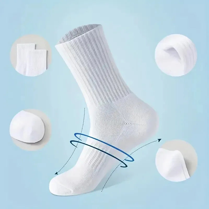 5/10/20 Pairs Neutral Solid Color Round Neck Sock