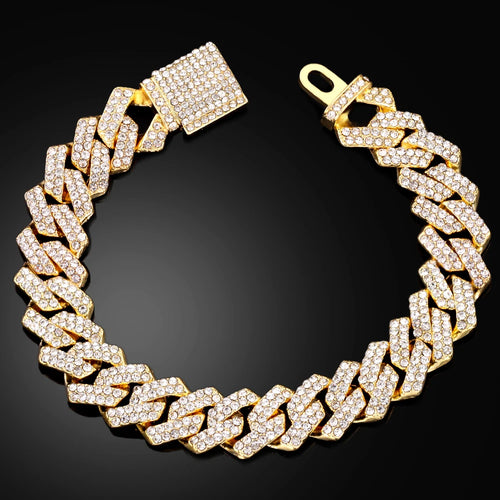 14MM Iced Prong Link Cuban Chain Bracelets
