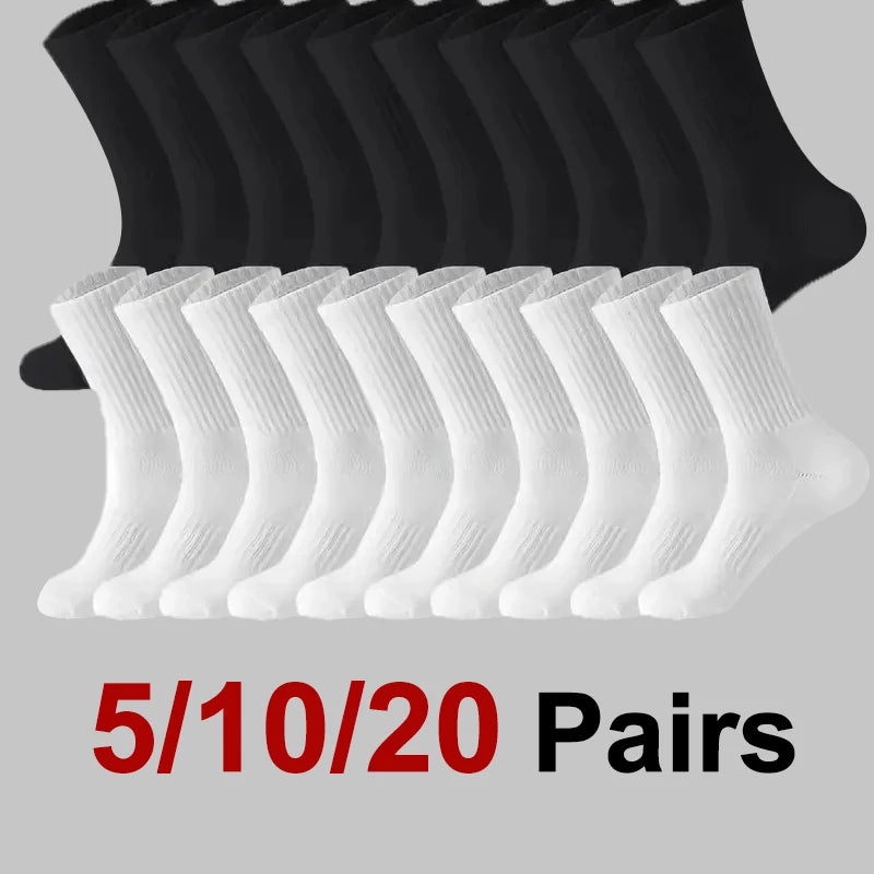 5/10/20 Pairs Neutral Solid Color Round Neck Sock