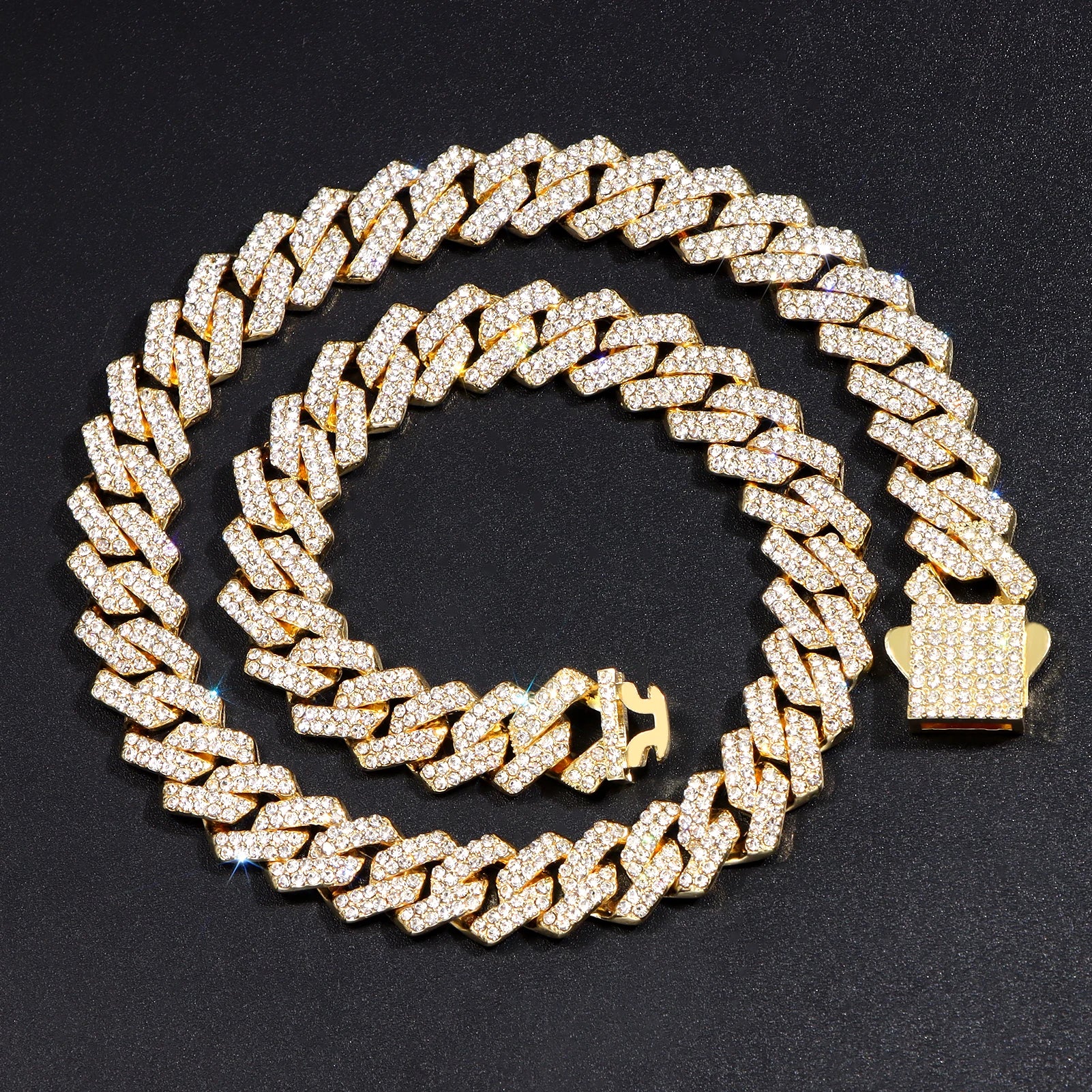 14mm Iced Out  Link Chain Necklace