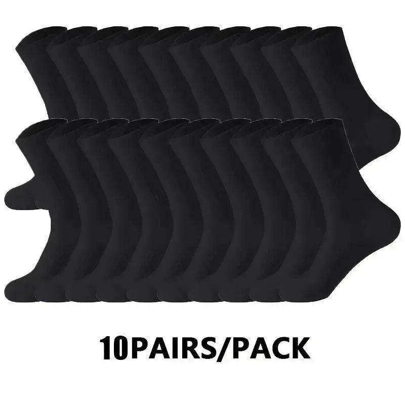 5/10/20 Pairs Neutral Solid Color Round Neck Sock