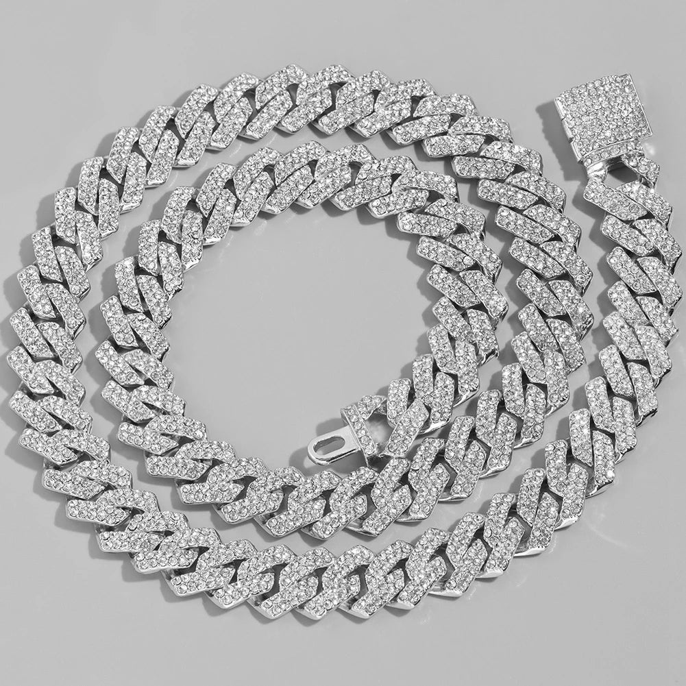 14mm Iced Out  Link Chain Necklace