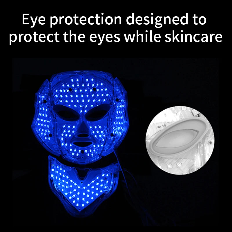 7 Colors LED Facial Mask with Neck LED Light