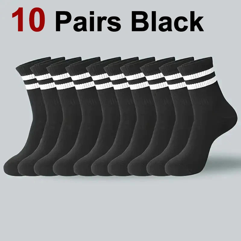 5/10/20 Pairs Neutral Solid Color Round Neck Sock
