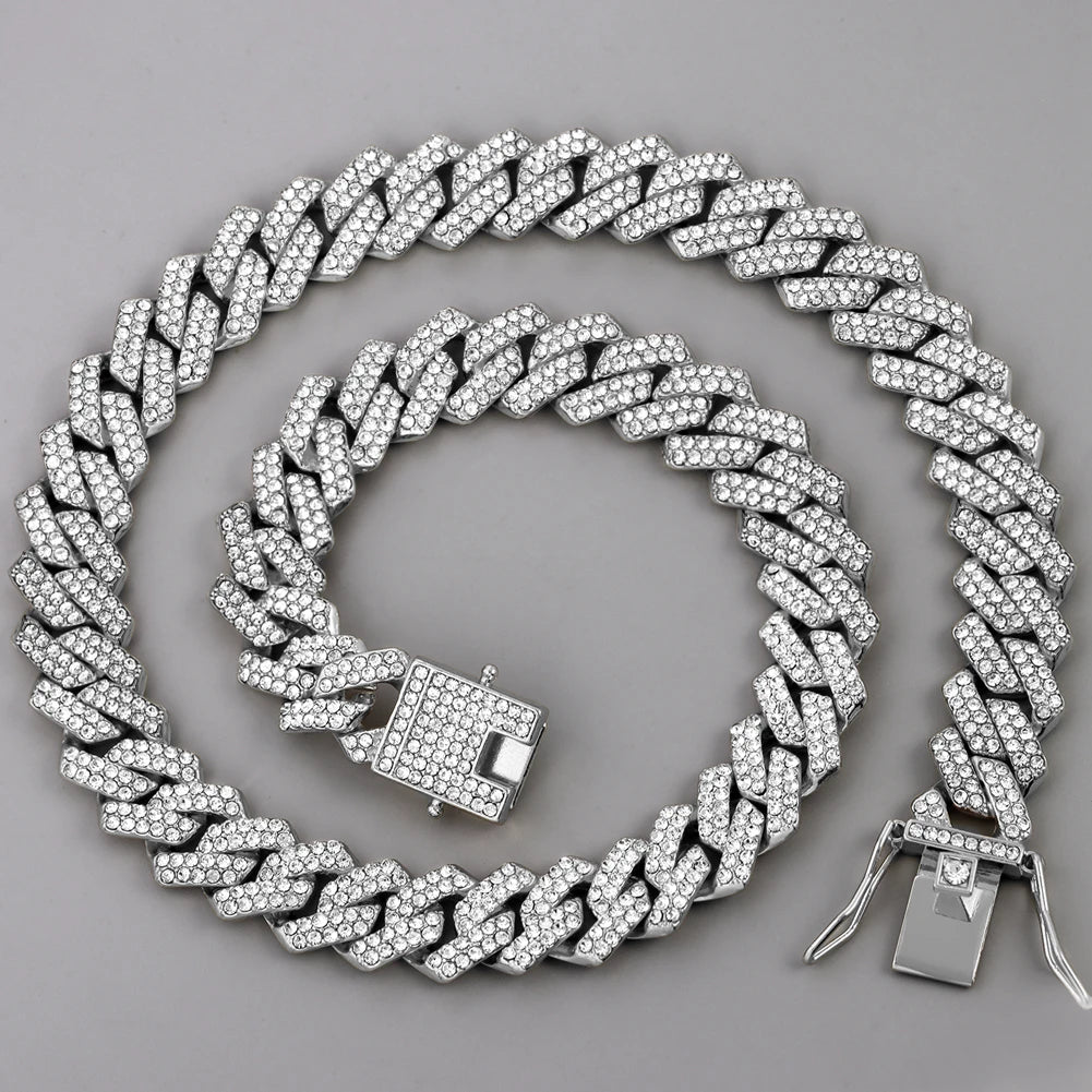 14mm Iced Out  Link Chain Necklace