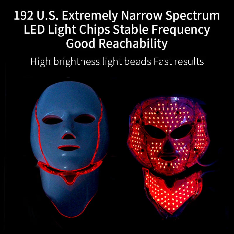 7 Colors LED Facial Mask with Neck LED Light