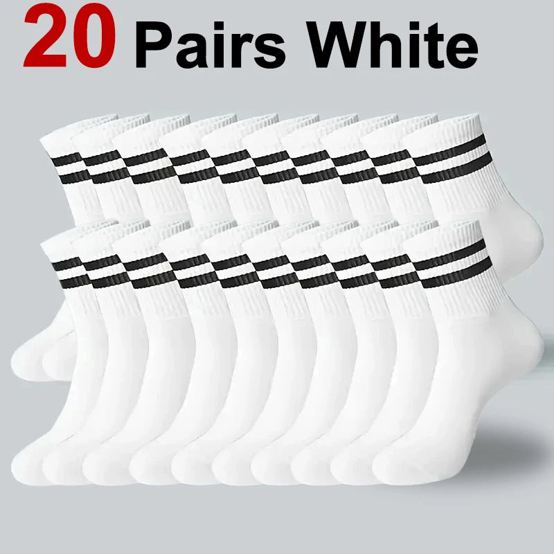 5/10/20 Pairs Neutral Solid Color Round Neck Sock