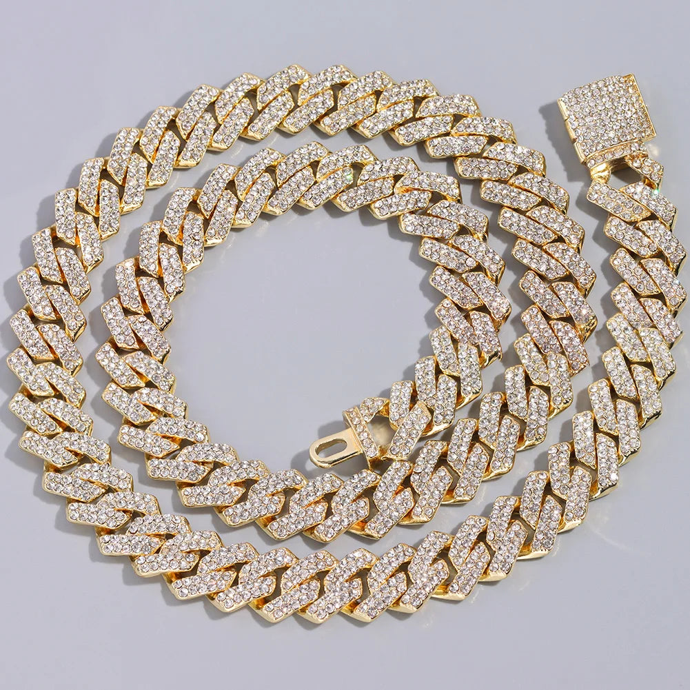 14mm Iced Out  Link Chain Necklace