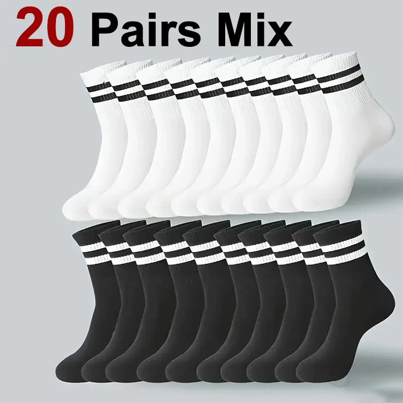 5/10/20 Pairs Neutral Solid Color Round Neck Sock