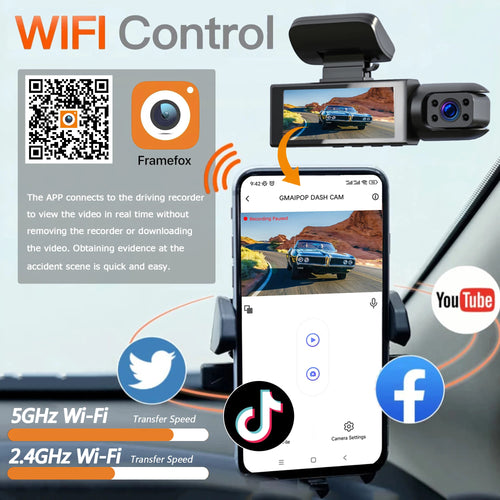 1080P WIFI Dual camera Dash Cam